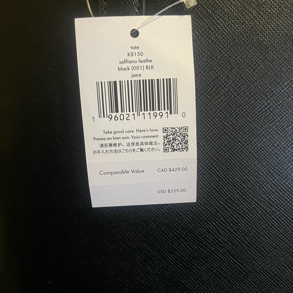 Kate Spade Jana Black Leather Tote NWT - Picture 7 of 7